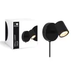 D'Lite Applique Murale Trop Sablonneux Noir | Convient Pour 1x GU10