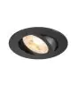 SLV New Tria 68 Spot Aluminium Zwart Rond | Zaagmaat 68mm - Geschikt voor 1x GU10 