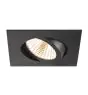 SLV New Tria 68 Spot Aluminium Zwart Vierkant 8.3W 705lm 38D - 927 Zeer Warm Wit | Zaagmaat 68mm - Beste Kleurweergave - Dimbaar 